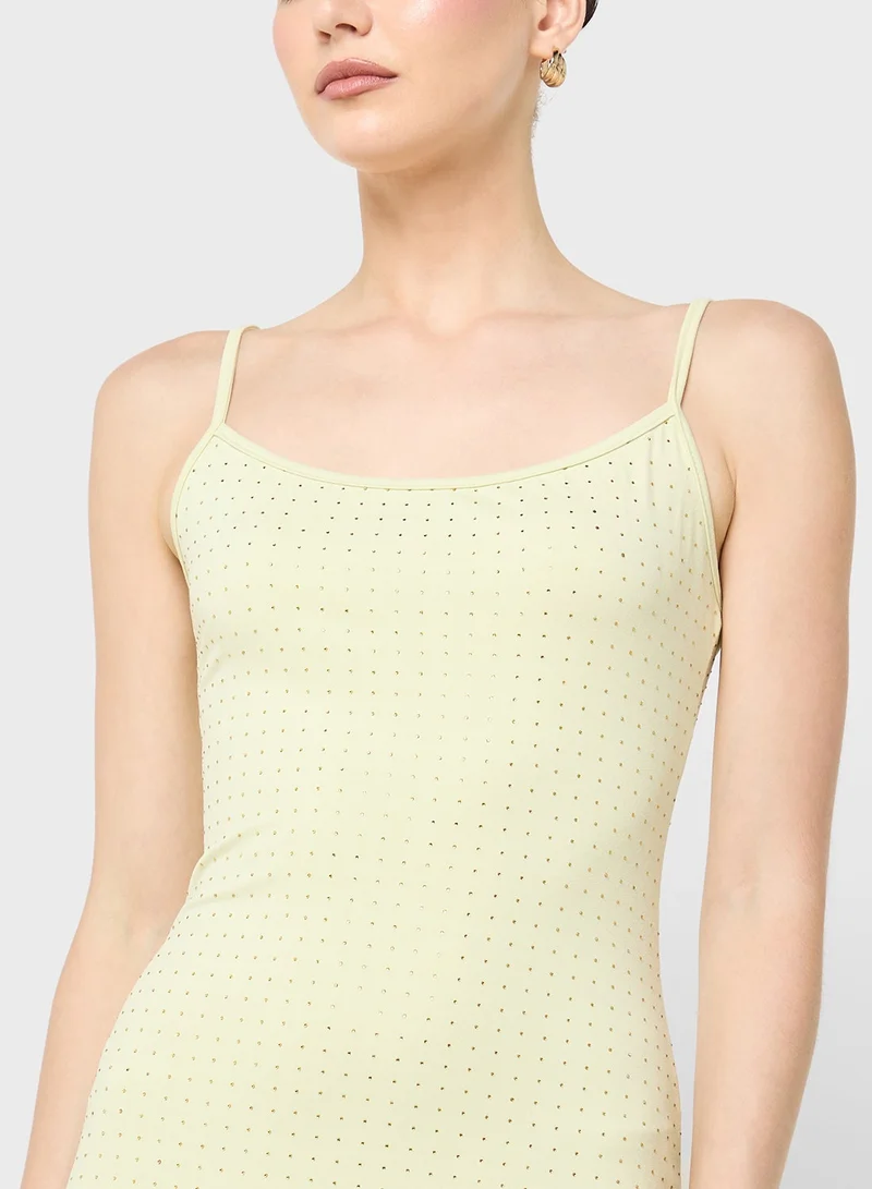 Ginger Bead Embellished Slip Dress