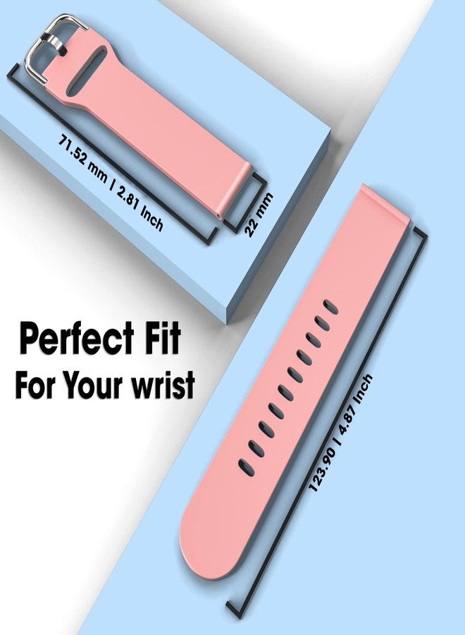 Sounce Silicone 22mm Replacement Watch Strap with Metal Buckle Compatible with Boat Xtend, Boat Xtend Pro, Noise Colorfit Pulse 2 Max, Noise Pulse Go Buzz, Fireboltt Phoenix, Fireboltt Rage, Boat Flash, Noise Colorfit Pulse Grand, Noise Colorfit Ultra Smart Watch & All Watches (Pink) - Image 4