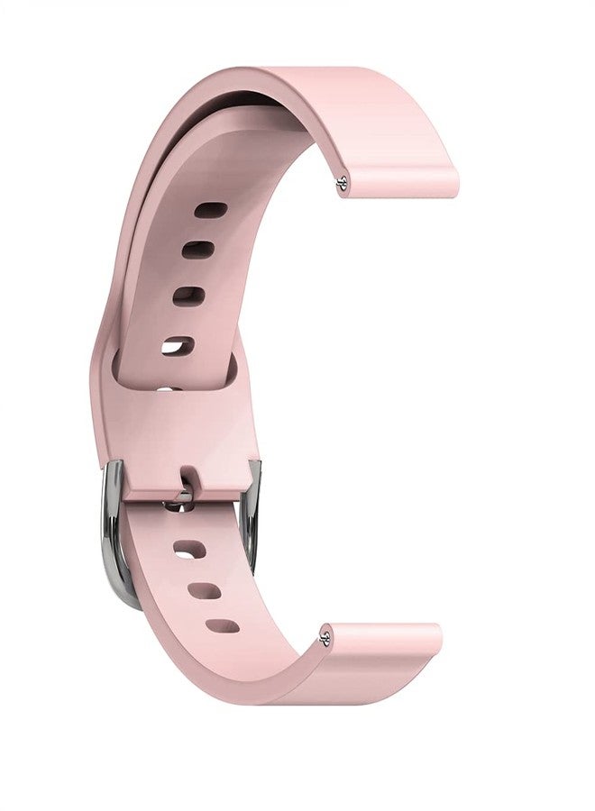 Sounce Silicone 22mm Replacement Watch Strap with Metal Buckle Compatible with Boat Xtend, Boat Xtend Pro, Noise Colorfit Pulse 2 Max, Noise Pulse Go Buzz, Fireboltt Phoenix, Fireboltt Rage, Boat Flash, Noise Colorfit Pulse Grand, Noise Colorfit Ultra Smart Watch & All Watches (Pink) - Image 1