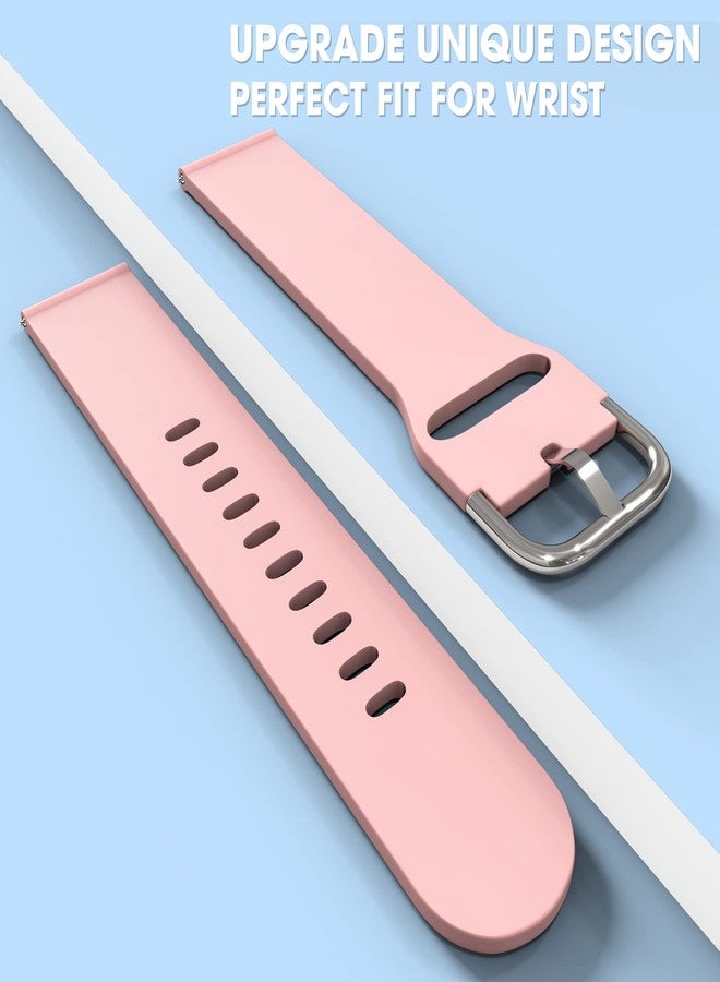 Sounce Silicone 22mm Replacement Watch Strap with Metal Buckle Compatible with Boat Xtend, Boat Xtend Pro, Noise Colorfit Pulse 2 Max, Noise Pulse Go Buzz, Fireboltt Phoenix, Fireboltt Rage, Boat Flash, Noise Colorfit Pulse Grand, Noise Colorfit Ultra Smart Watch & All Watches (Pink) - Image 2