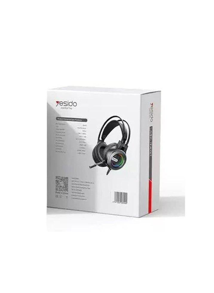 Yesido Yesido EK02 Gaming Headset Headphone Over-ear Earphone with Microphone Best for Online Gamers with RGB Lights - Black  - Image 3