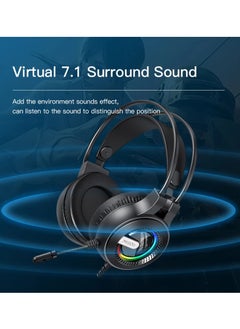Yesido Yesido EK02 Gaming Headset Headphone Over-ear Earphone with Microphone Best for Online Gamers with RGB Lights - Black  - Image 5