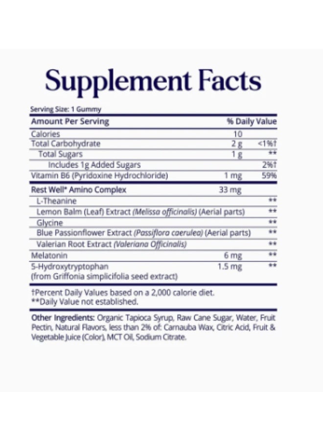 SugarbearPRO علكة النوم 2 شهر إمداد، قوة إضافية من الميلاتونين + 5-HTP أمينو 2x35 علكة - Image 2