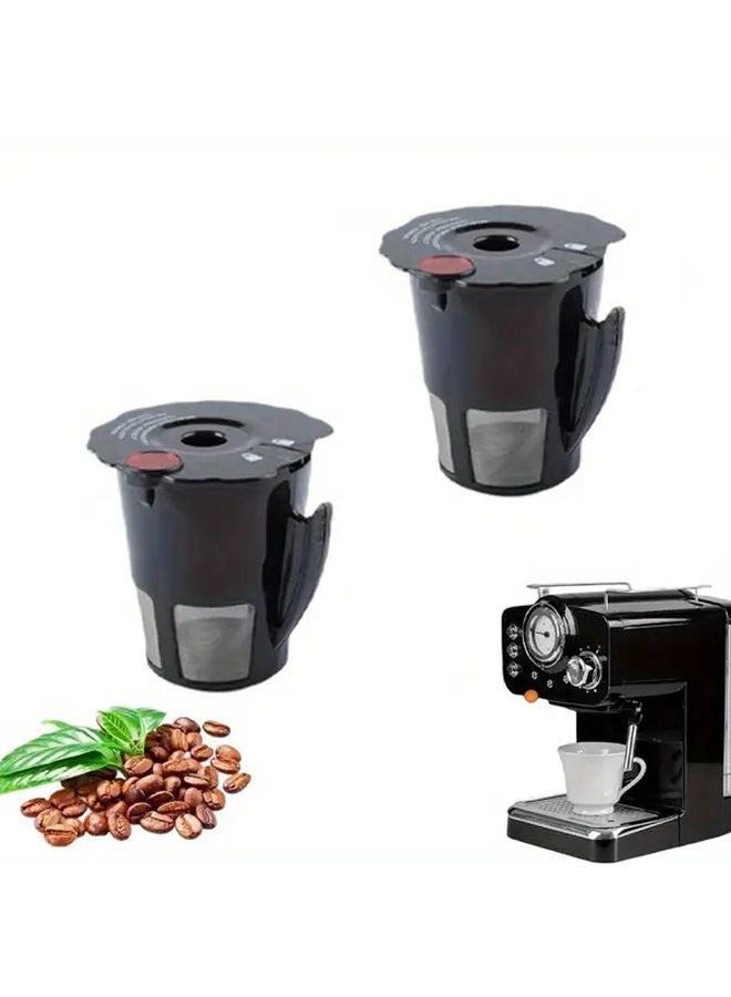 مرشح كبسولات القهوة الأسود القابل لإعادة الاستخدام لآلات تحضير القهوة Keurig 2.0، عبوة من 2 مع فرشاة تنظيف - Image 1