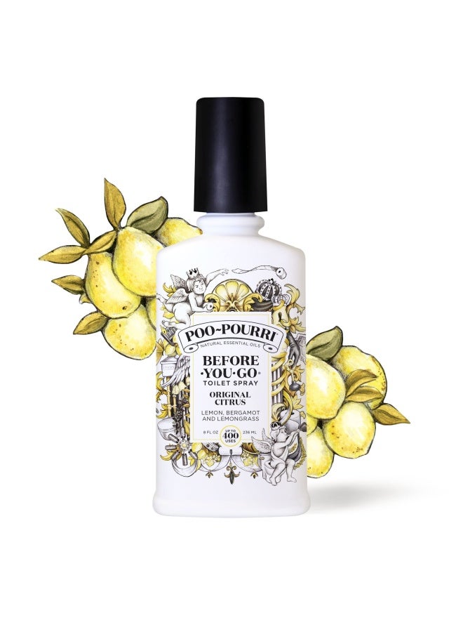 Poo-Pourri PooPourri BeforeYouGo Toilet Spray Original Citrus 8 Fl Oz  Lemon Bergamot and Lemongrass - Image 2