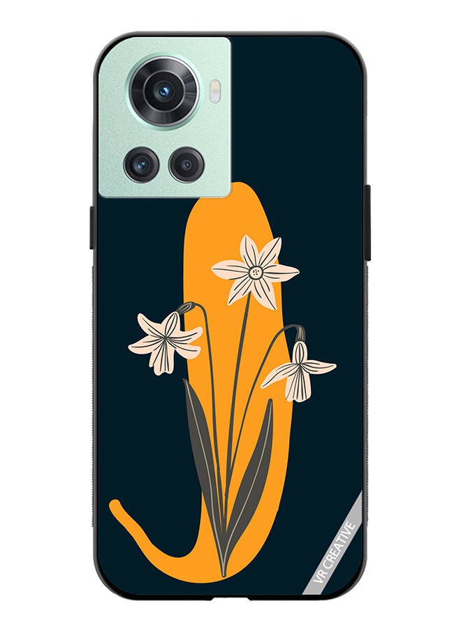 Protective Case Cover For OnePlus 10R Alphabet J Design Multicolour