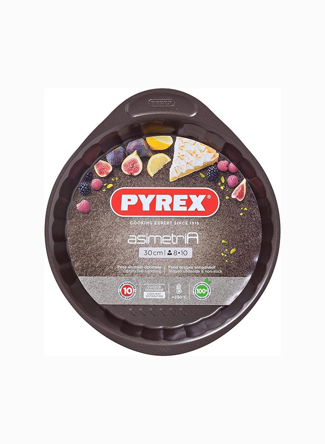 Pyrex Asimetria Flan Pan Round 2.1L 30Cm Brown - Image 1