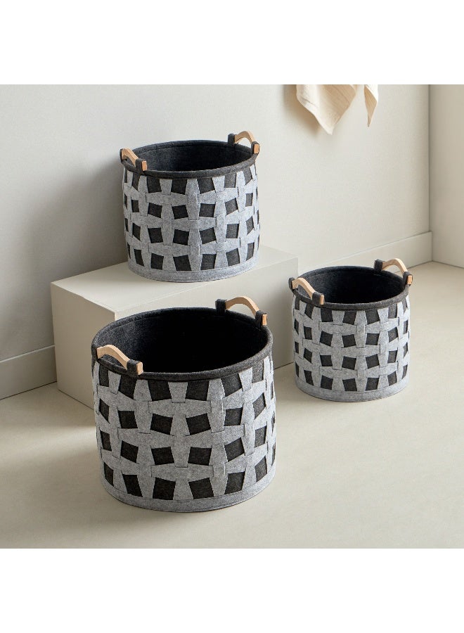 Home Box Circular 3-Piece Felt Basket Set 40 x 32 x 40 cm - Image 2