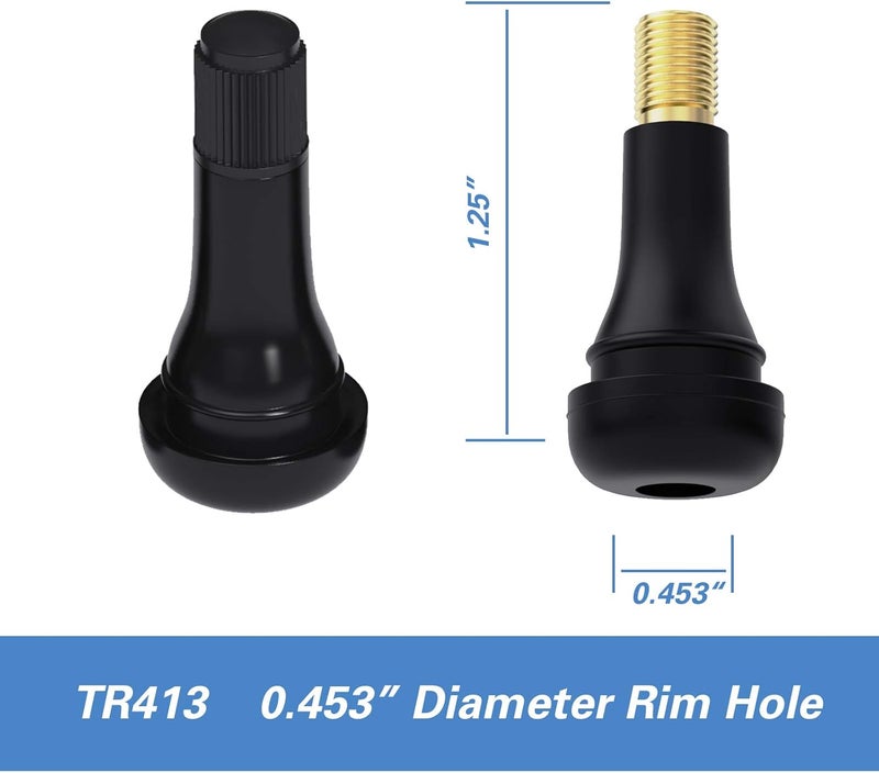 CKAuto TR413 Rubber Snap-in Tire Valve Stem - 100 pcs/bag - Image 4