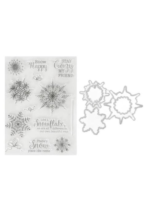 Clear Stamp Snowflake Theme Safe Durable Reusable TPR Material Easy Operation Transparent Stamp with Die Cut