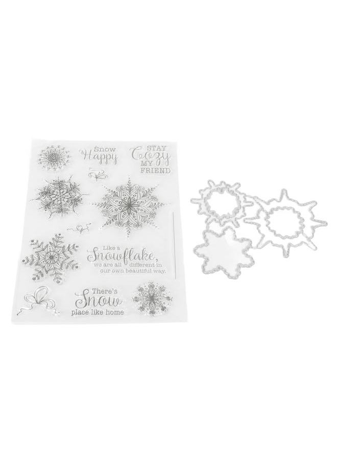 Thoraya - Clear Stamp Snowflake Theme Safe Durable Reusable TPR Material Easy Operation Transparent Stamp with Die Cut - Image 1