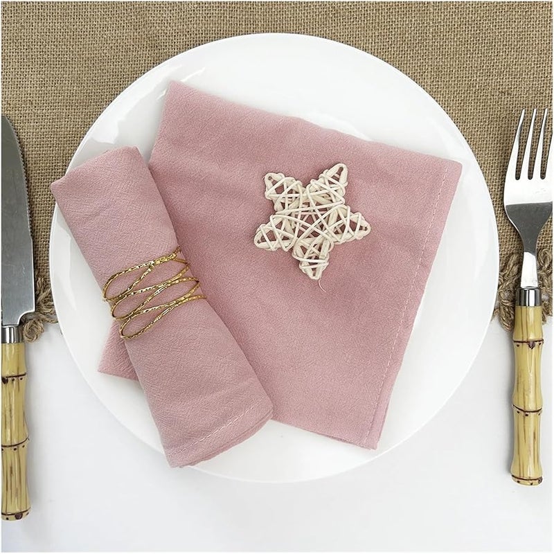 Linen Cotton Napkins 12 Pieces 30x45cm White Table Cloth Wedding Dinner Kitchen Towels - Image 4
