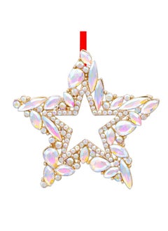 WaaHome WaaHome Metal Star Christmas Ornaments 2024 Iridescent Star Keepsake Christmas Tree Ornaments Decorations, Glitter Hanging Star Christmas Ornaments Gifts for Women Girls Mom Sisters  - Image 1