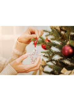 WaaHome WaaHome Metal Star Christmas Ornaments 2024 Iridescent Star Keepsake Christmas Tree Ornaments Decorations, Glitter Hanging Star Christmas Ornaments Gifts for Women Girls Mom Sisters  - Image 3