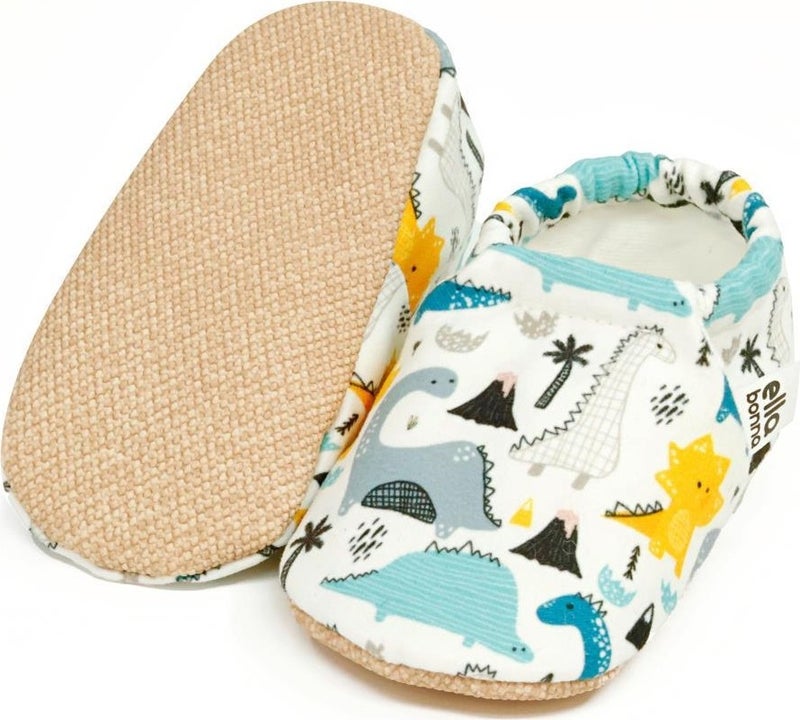 Ella Bonna Patterned Baby Booties, Non-Slip Sole, Home Nursery Shoes Slippers, Dinosaurs  - Image 3