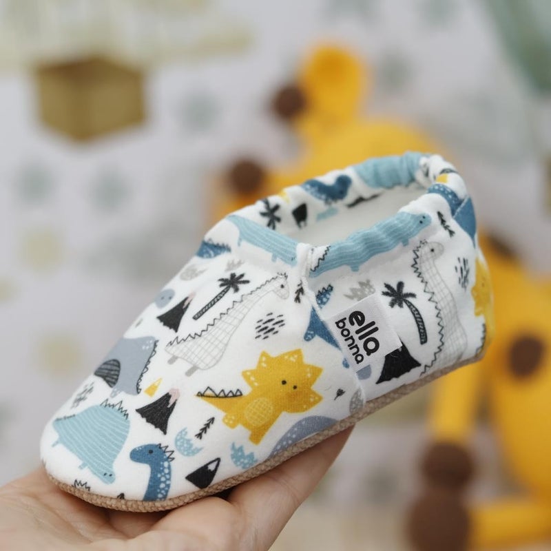 Ella Bonna Patterned Baby Booties, Non-Slip Sole, Home Nursery Shoes Slippers, Dinosaurs  - Image 5