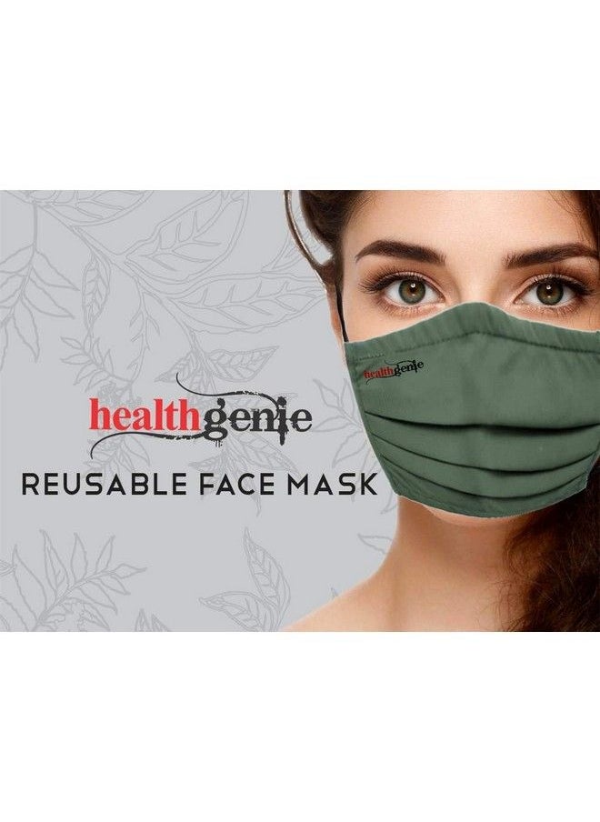 Healthgenie - Fm 201 Washable & Reusable Double Layered Triple Pleated Cloth Face Mask Assorted Color (Pack Of 5) - Image 1