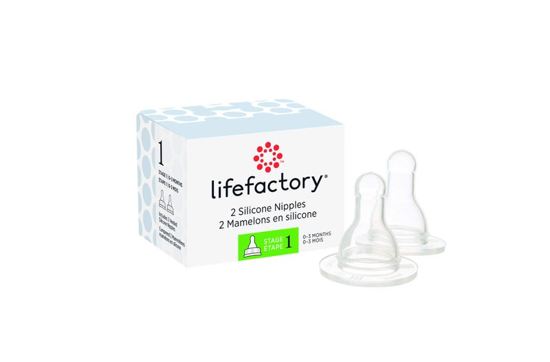 lifefactory حلمات سيليكون خالية من BPA من Lifefactory المرحلة 1 (0-3 أشهر)، عبوة 2 - Image 1