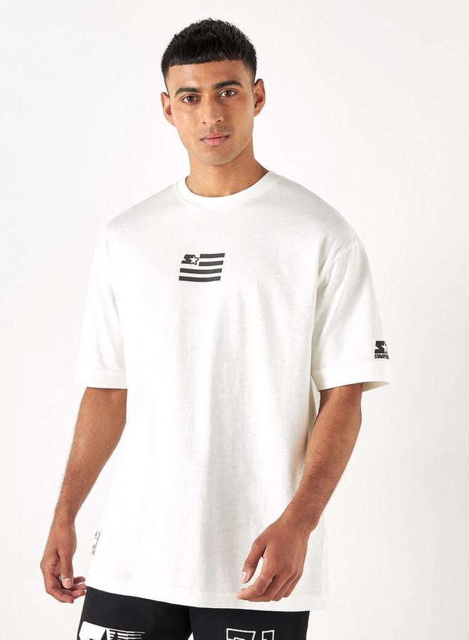 Starter Typographic Print T-shirt with Crew Neck and Short Sleeves - Image 3