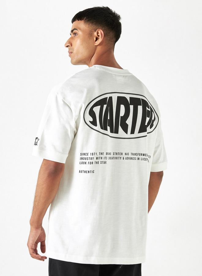 Starter Typographic Print T-shirt with Crew Neck and Short Sleeves - Image 1