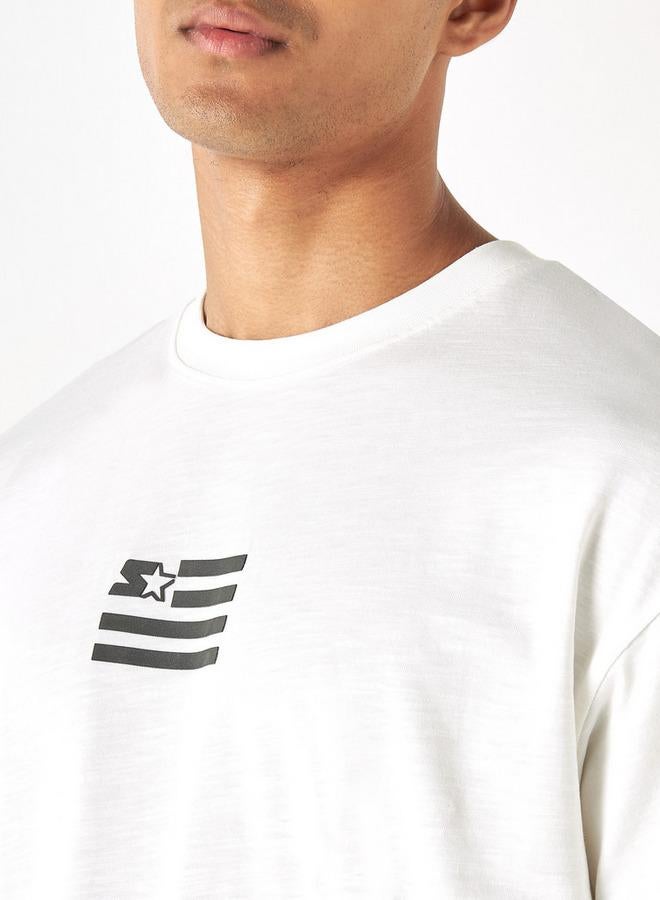 Starter Typographic Print T-shirt with Crew Neck and Short Sleeves - Image 4