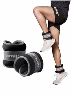 general brand 2Pcs Ankle Weights Leg Arm Weights Wrist Weights Set with Adjustable Strap for Jogging, Gymnastics, Aerobics, Physical Therapy-1KG Pair  black  - Image 1
