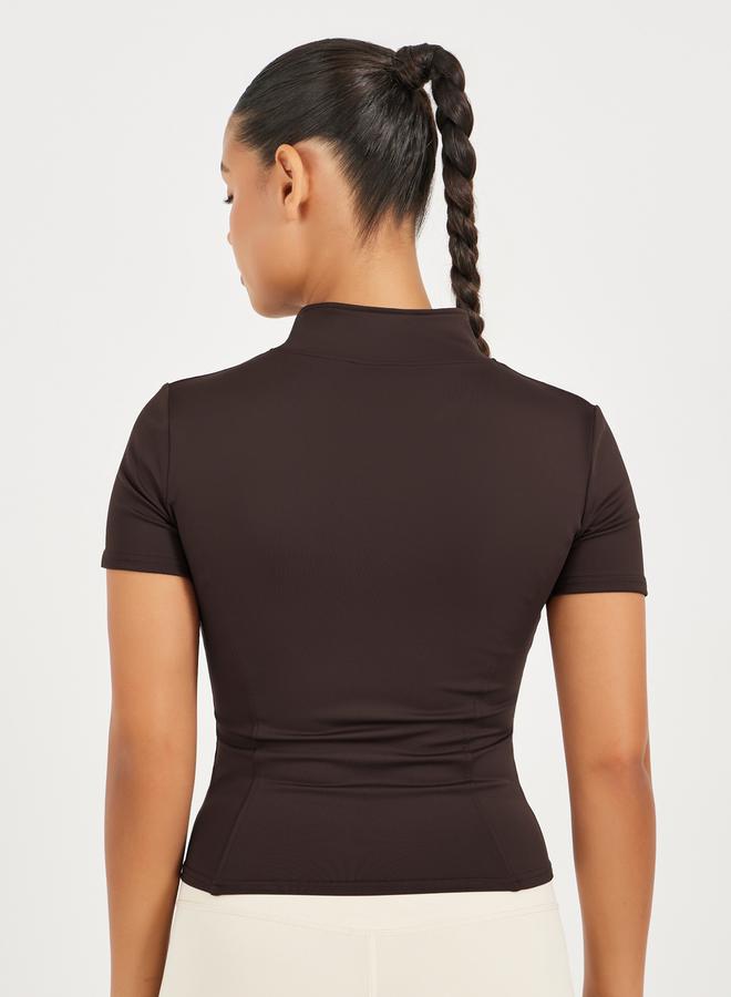 ستايلي اكتيف جاكيت قصير بسحاب وتفاصيل خياطة كونتور - Image 5