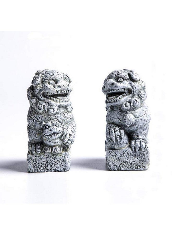 Smoothedo-Pets Fish Tank Decorations Aquarium Decoration Mini/Pair Size Ornaments Accessories Fish Hides Asian Garden FengShui Beast Dog Mini - Image 1