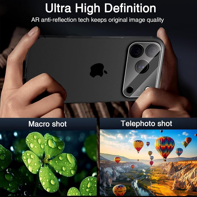 GadgetBite Tempered Glass Camera Lens ProtectorCompatible with 17 Pro Max, Ultra Clear 9H Hardness Glass Camera Lens Protector - Transparent - Image 3
