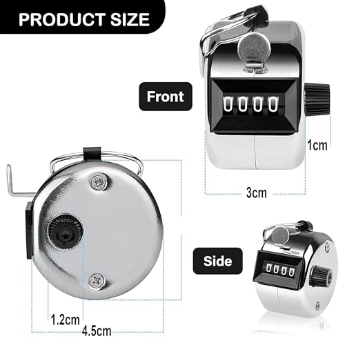 GLUN® 4-Digit Counter, Hand Steps Counter, Durable Metal Design Counter Use in Coaching, Knitting, Bids, & Steps Counting Pack of 1 - Image 2