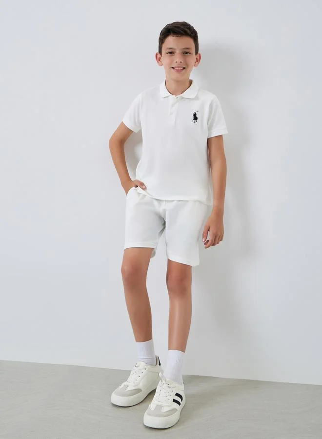 ستايلي مجموعة من شورت وتيشيرت قطن بياقة بولو