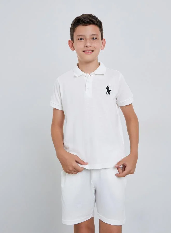 ستايلي مجموعة من شورت وتيشيرت قطن بياقة بولو