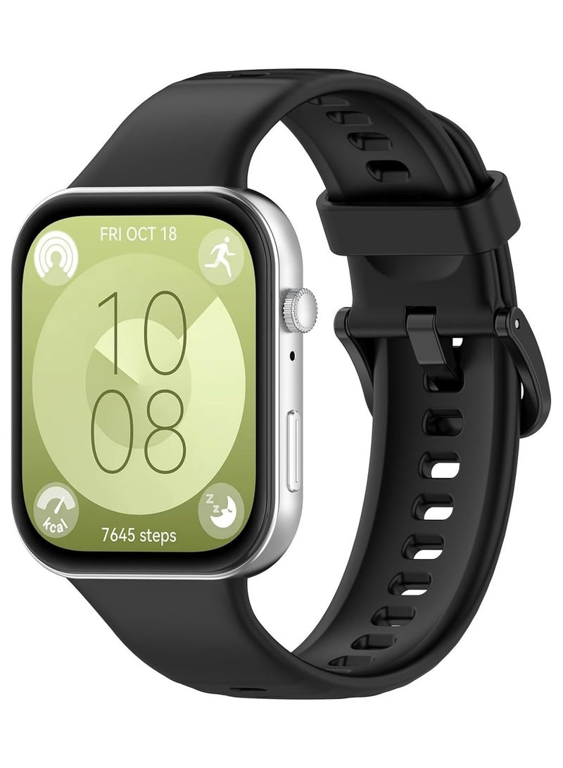 Anmi 3 Packs Replacement Bands compatible with Huawei Watch Fit 3,Silicone Sports Wrist Strap Adjustable Wrist Bands for Women Men  - Image 3