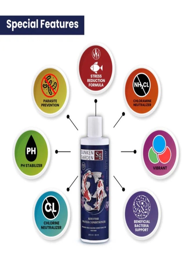 THE BRREED Sunken Garden KOI Fish Water Conditioner 200ML + 30ML Free – pH Balance • Chlorine Removal • Bacteria Boost • Digestive Support | - Image 3