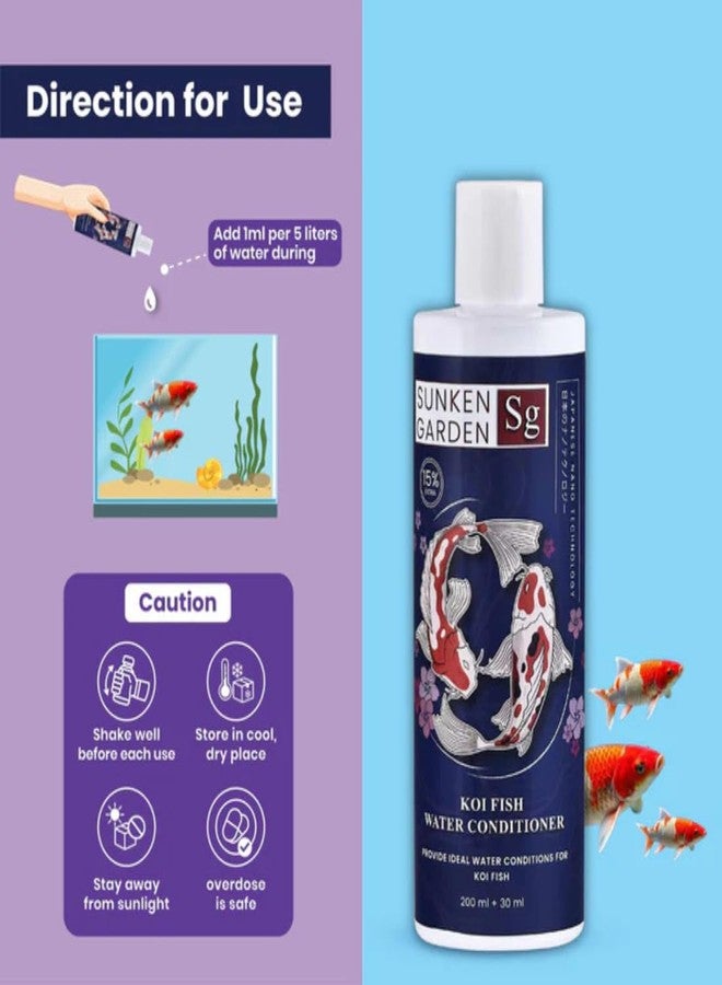 THE BRREED Sunken Garden KOI Fish Water Conditioner 200ML + 30ML Free – pH Balance • Chlorine Removal • Bacteria Boost • Digestive Support | - Image 4