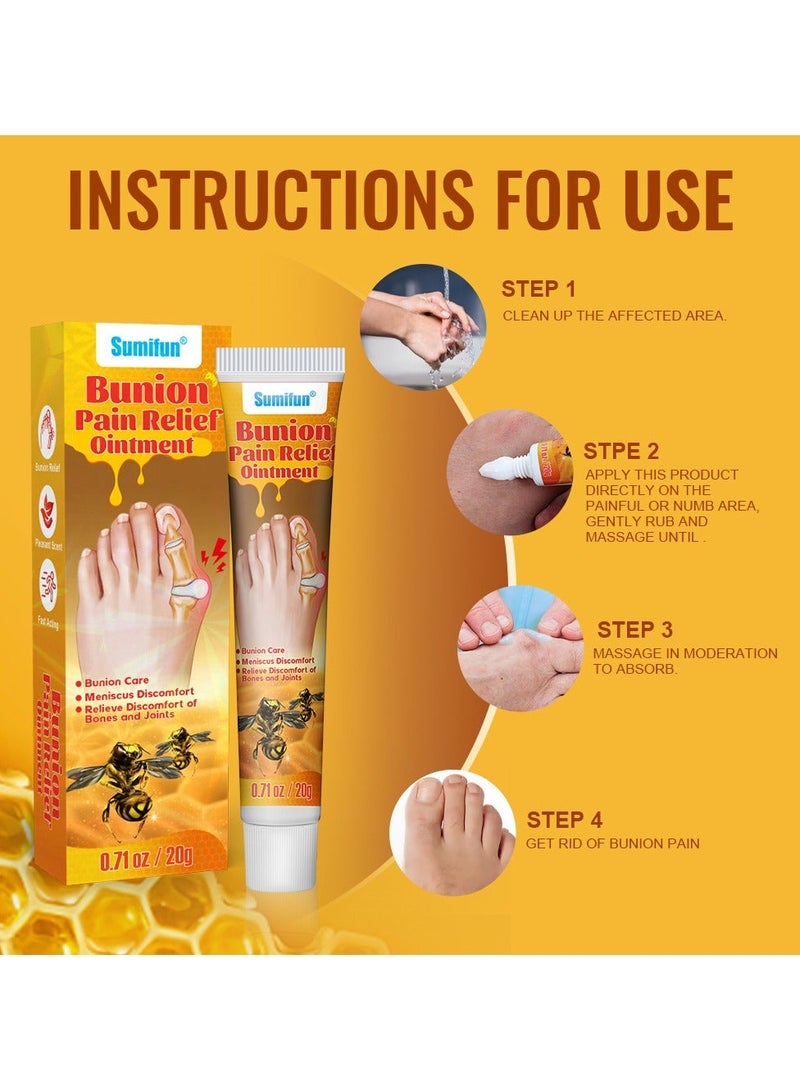 Sumifun 3-PACK Bee Venom Bunion Soothing Cream, relieves foot bunion pain 20g*3 - Image 3