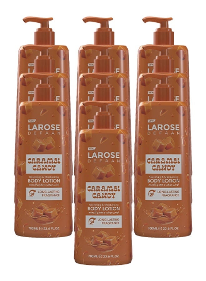 لا روز 10 قطع لوشن للجسم برائحة الكراميل المغذية والمرطبة يدوم طويلاً 700 مل - Image 1