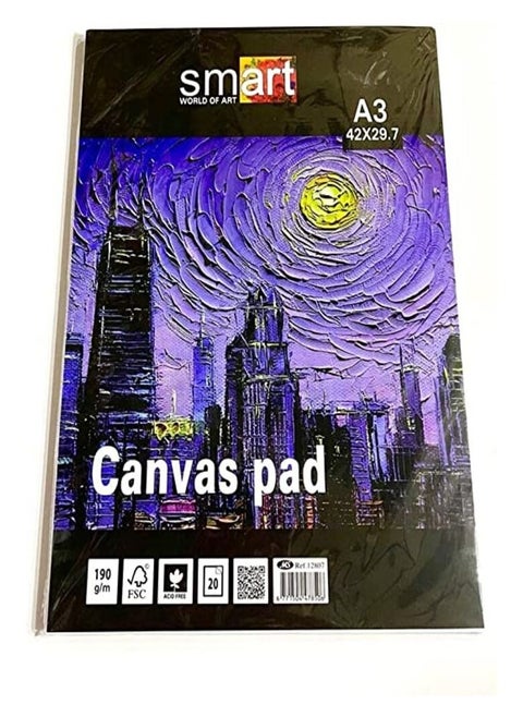 Sketch Smart Drawing 190g Canvas - 20 Sheets White- Size (A3)