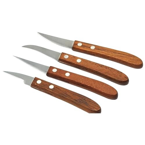 Bridge2shopping Multipurpose Fruit and Vegetable Carving Knife Wooden Handle, Set of 3 - Image 5