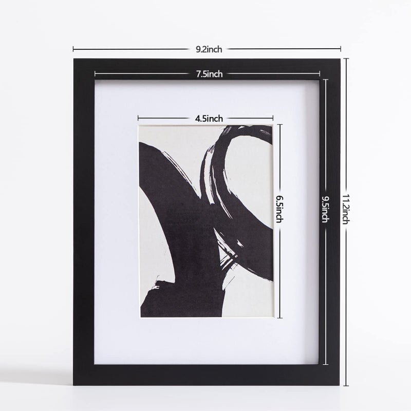 eletecpro 8x10 Picture Frame Made of Solid Wood with Glass Cover  Display 4x6/5x7 with Mat or 8x10 without Mat for Wall or Tabletop Display  Black - Image 3