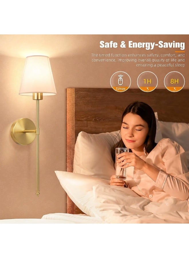 Samira Battery Operated Wall Sconces Set of 2, Wireless No-Drill Wall Lights with 10000mAh Rechargeable Battery, RGB 15-Color Dimmable Magnetic Bulbs and Remote, Wall Decor for Bedroom, Living Room, Hallway - Image 5