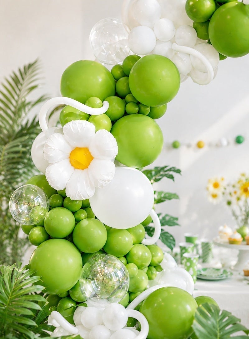 Sisily 168Pcs Balloon Arch Kit, Green and White Balloon Garland Set for Wedding Ceremony, Birthday Celebration, Party Backdrop and Photo Area Decoration - Image 5