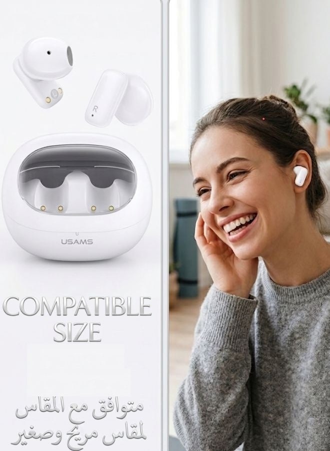Usams TWS Earbuds Bluetooth-compatible 5.3 Semi in Ear Headphone Stereo Sound 5H Playing Time compatible size comfortable light weight - Image 3