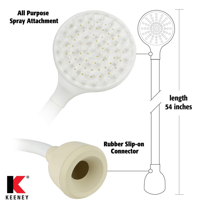 Plumb Pak PP825-60 Purpose Bath Spray Clip On Connector, for Use with Most Sink Spouts, Hose, Rubber, 52", White - Image 4