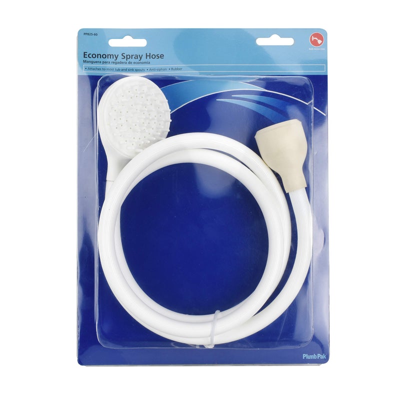 Plumb Pak PP825-60 Purpose Bath Spray Clip On Connector, for Use with Most Sink Spouts, Hose, Rubber, 52", White - Image 2