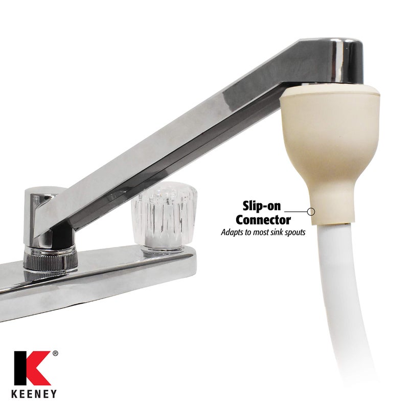 Plumb Pak PP825-60 Purpose Bath Spray Clip On Connector, for Use with Most Sink Spouts, Hose, Rubber, 52", White - Image 3