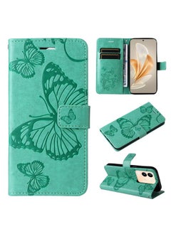 For vivo V29e Global / Y200 5G Global 3D Butterfly Embossed Flip Leather Phone Case(Green)