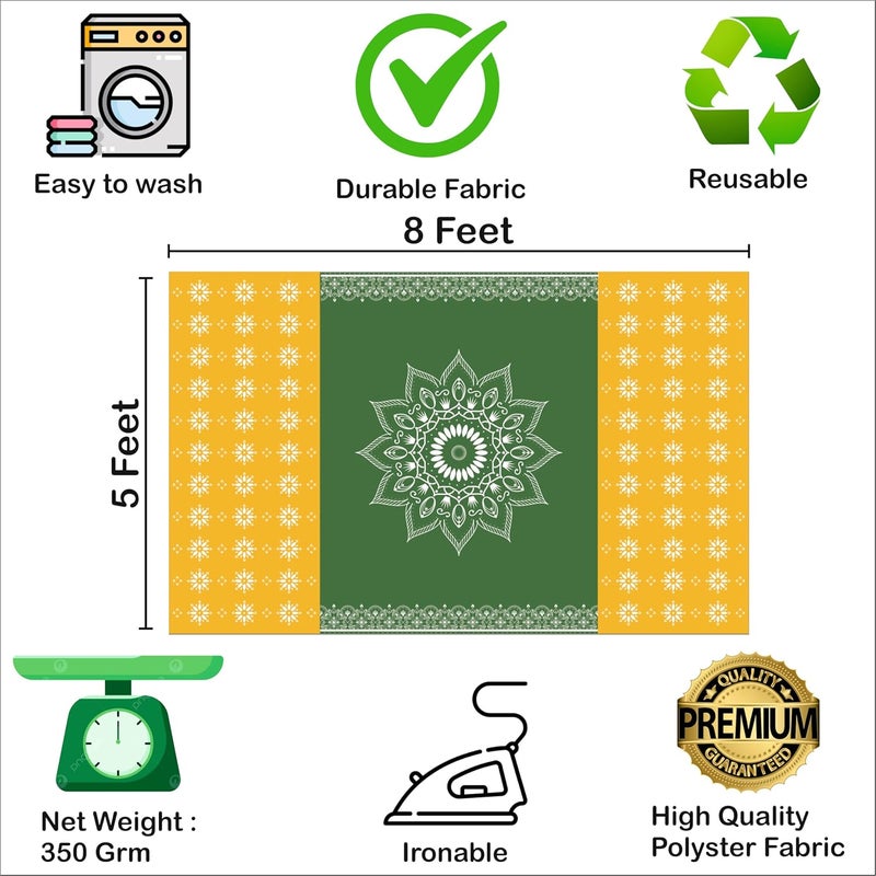 Party Baazaar Backdrop for Pooja | Ganpati Decoration Background | House Warming Decoration Backdrop (Pack of 1, Multicolor, Size: 8x5 Feet) - Image 5