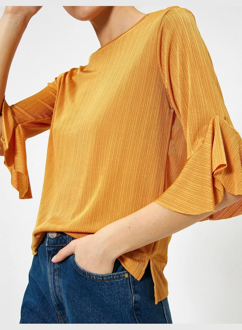 كوتون Frilled T-Shirt