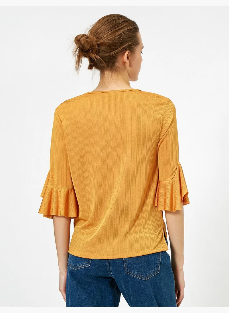 كوتون Frilled T-Shirt